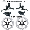 Shimano XT M8120 brakes 4-piston (pair) **OE** metal pad w/ fin w/ 2x 203mm rotors  **FREE SHIP**