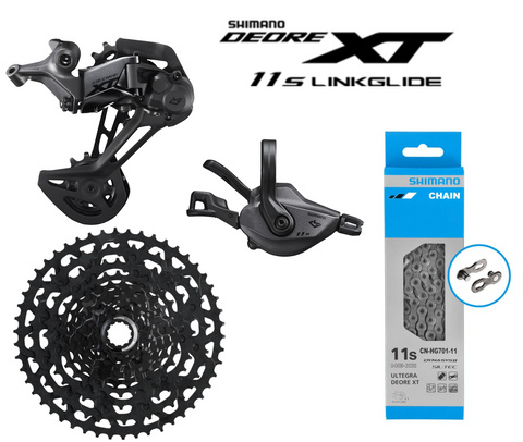 Shimano XT M8130 LINKGLIDE 1x11 drivetrain kit 4 piece UPDATED recycledmoutainracing