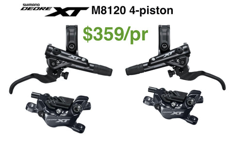 Shimano XT M8120 hydro disc brake (pair) OE metal pad w/ fin
